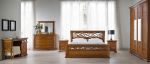 Кровать с кожаным изголовьем с высоким резным изножьем (сп.место 120х200) BOHEMIA Dall'Agnese